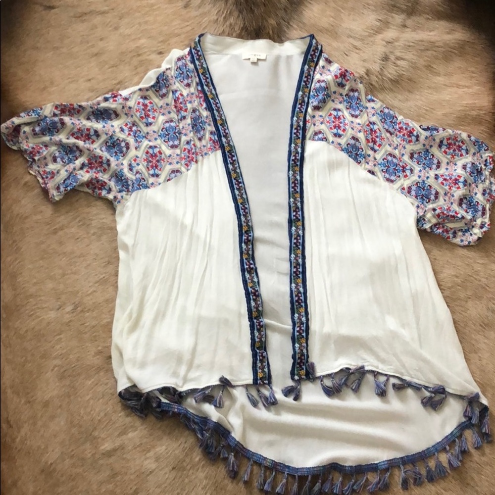 Fringe Kimono with floral detailing